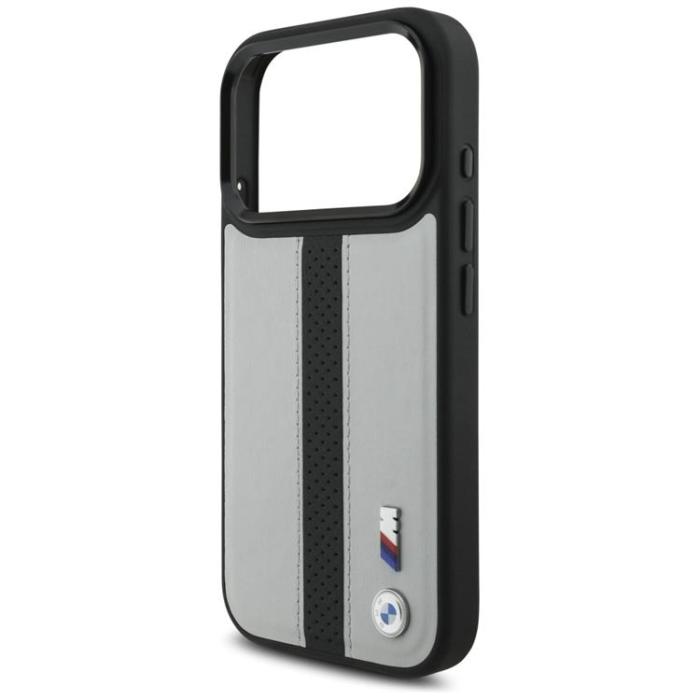 BMW - BMW iPhone 17 Pro Mobilskal MagSafe M Perforated Stripe Logo - Grå