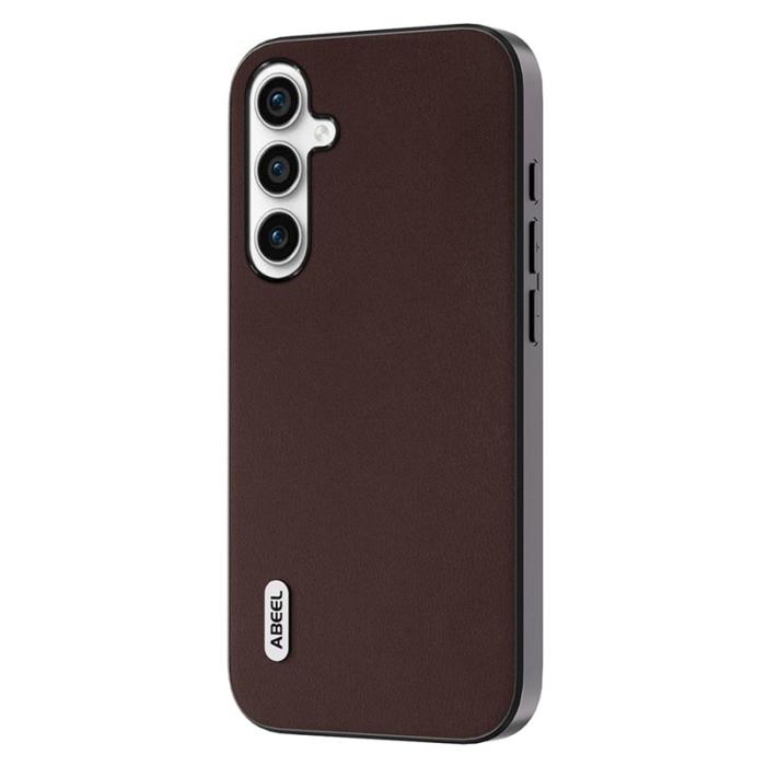 ABEEL - ABEEL Phone Cover Samsung Galaxy A34 5G Äkta läderfodral Brun