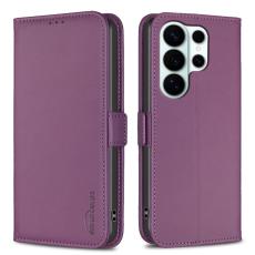 BINFEN COLOR - BINFEN Samsung Galaxy S26 Ultra Pl&aring;nboksfodral Konstl&auml;der Flip Folio - M&ouml;rklila