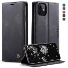 Caseme - CASEME 013 Flip Konstl&auml;der Pl&aring;nboksfodral f&ouml;r iPhone 11 6.1 tum - Svart