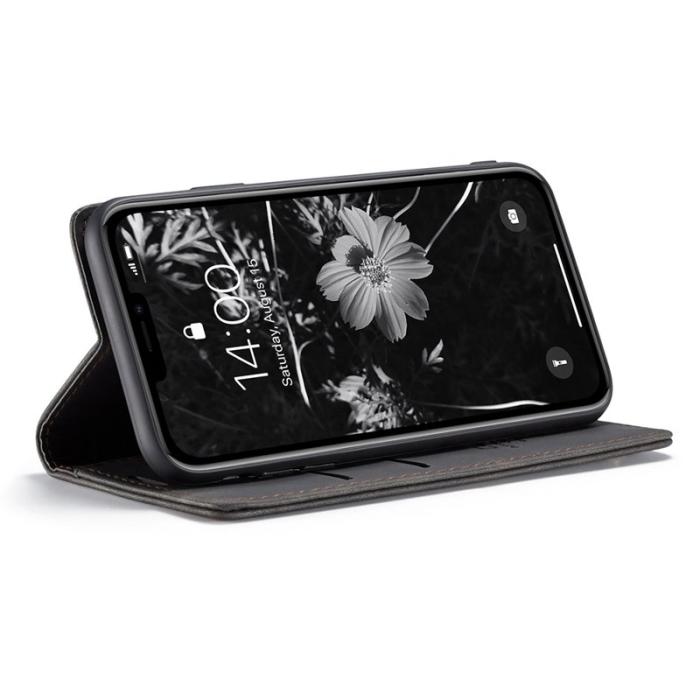 Caseme - CASEME 013 Flip Konstläder Plånboksfodral för iPhone 11 6.1 tum - Svart