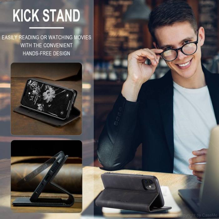Caseme - CASEME 013 Flip Konstläder Plånboksfodral för iPhone 11 6.1 tum - Svart