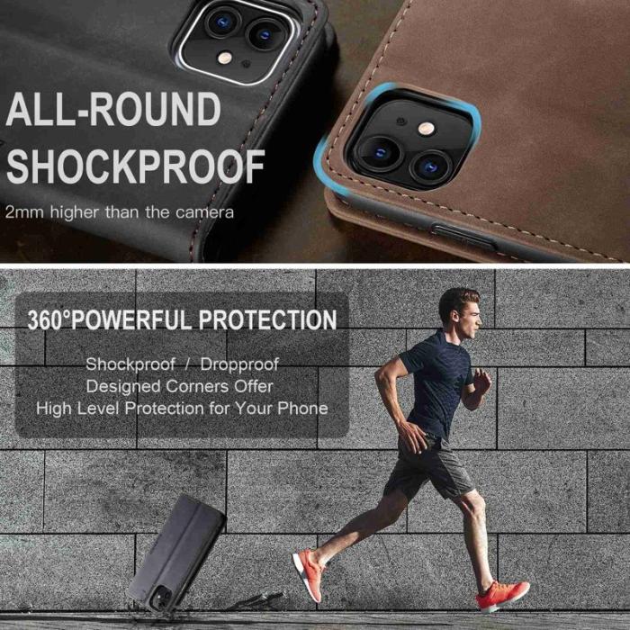 Caseme - CASEME 013 Flip Konstläder Plånboksfodral för iPhone 11 6.1 tum - Svart