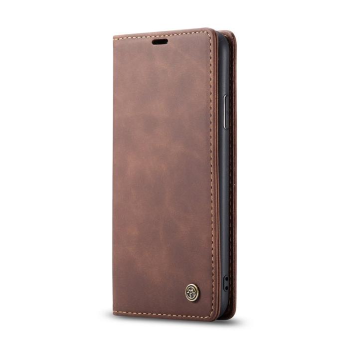 Caseme - CASEME 013 Flip Konstläder Plånboksfodral för iPhone 11 Pro Max - Brun