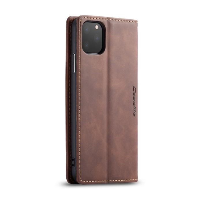 Caseme - CASEME 013 Flip Konstläder Plånboksfodral för iPhone 11 Pro Max - Brun