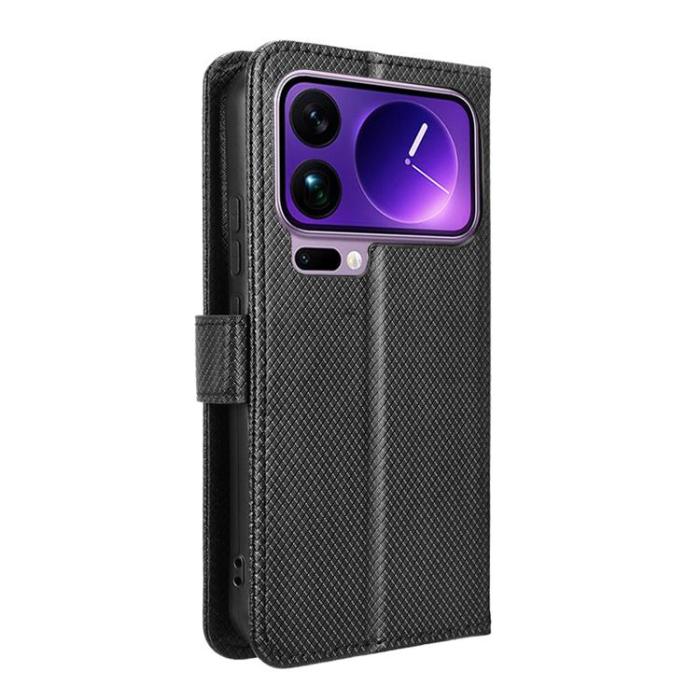A-One Brand - Xiaomi 17 Pro Max Plånboksfodral Diamond Texture Med Rem - Svart