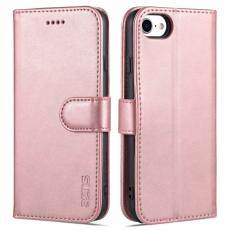 AZNS - AZNS iPhone 7/8/SE Pl&aring;nboksfodral Konstl&auml;der - St&auml;ll Design - Ros&eacute;guld
