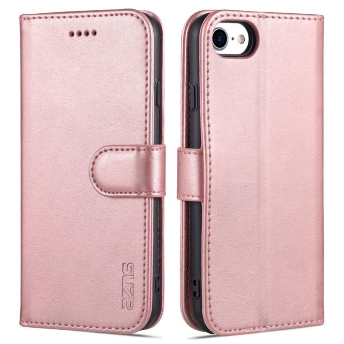 AZNS - AZNS iPhone 7/8/SE Plånboksfodral Konstläder - Ställ Design - Roséguld