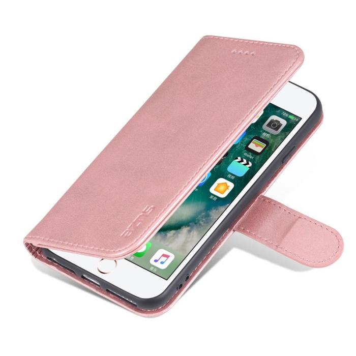 AZNS - AZNS iPhone 7/8/SE Plånboksfodral Konstläder - Ställ Design - Roséguld