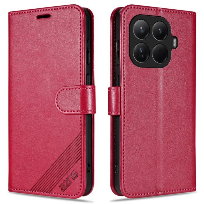 AZNS - AZNS Xiaomi 15T Pro Plånboksfodral Anti-Scratch Konstläder - Röd