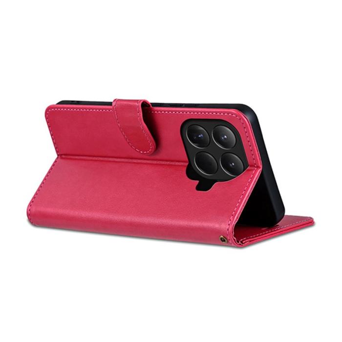 AZNS - AZNS Xiaomi 15T Pro Plånboksfodral Anti-Scratch Konstläder - Röd