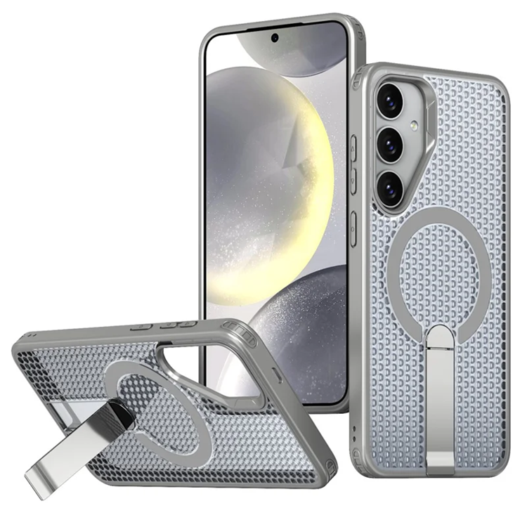 Mobilskal till Galaxy S25 FE Magsafe Grid Texture (Titangrå) | 2353 | AlltMobil