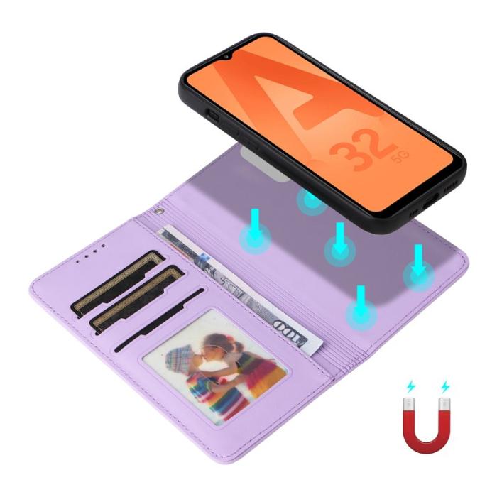 BETOPNICE - BETOPNICE Samsung Galaxy A32 5G / M32 5G Konstläder Plånboksfodral - Lila