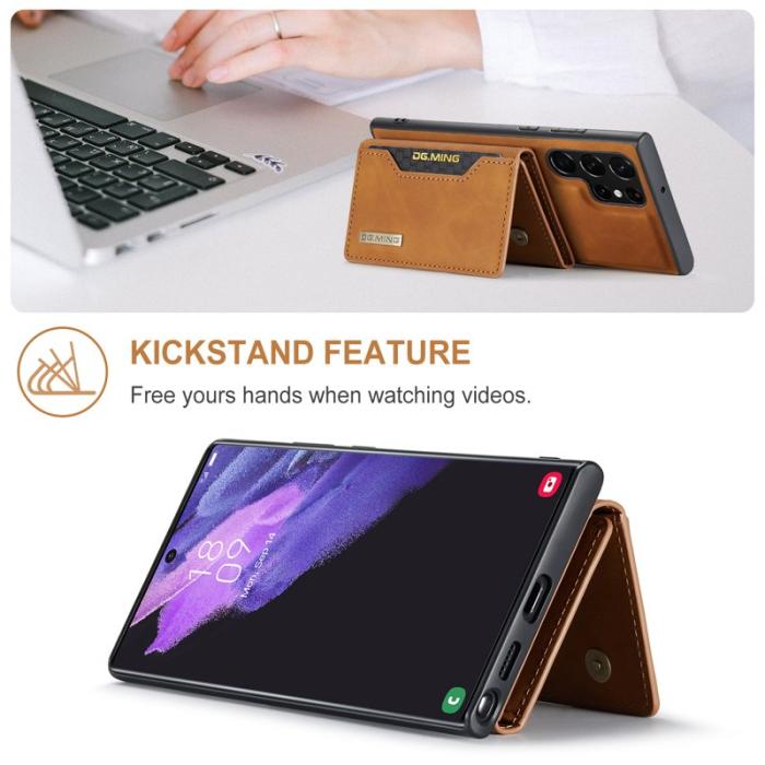 DG.MING - DG.MING M2 Series Mobilskal till Samsung Galaxy S24 Ultra Kickstand Brun