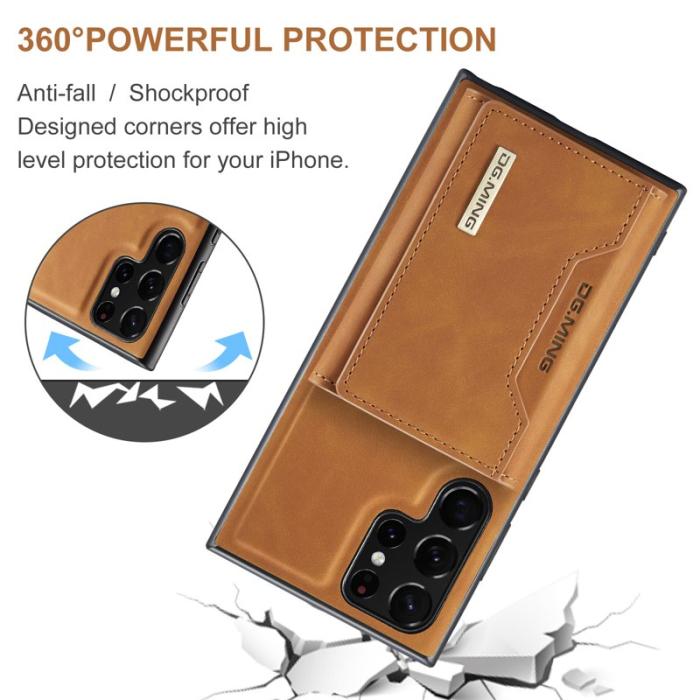 DG.MING - DG.MING M2 Series Mobilskal till Samsung Galaxy S24 Ultra Kickstand Brun
