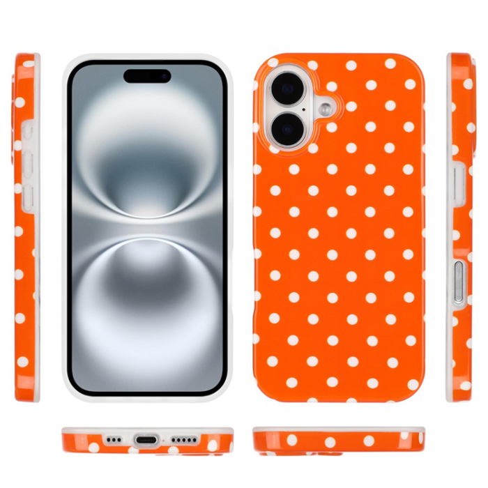 A-One Brand - iPhone 17 Mobilskal Dot Design Imd Tpu - Orange