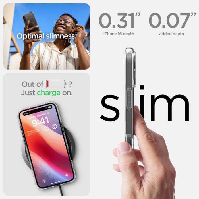Spigen - Spigen iPhone 16 Mobilskal MagSafe Ultra Hybrid - Carbon Fiber