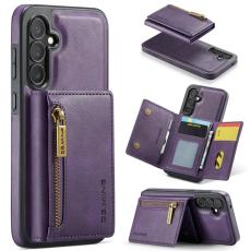 DG.MING - DG.MING Samsung Galaxy S23 FE Konstl&auml;der Pl&aring;nboksfodral Magnetisk Lila