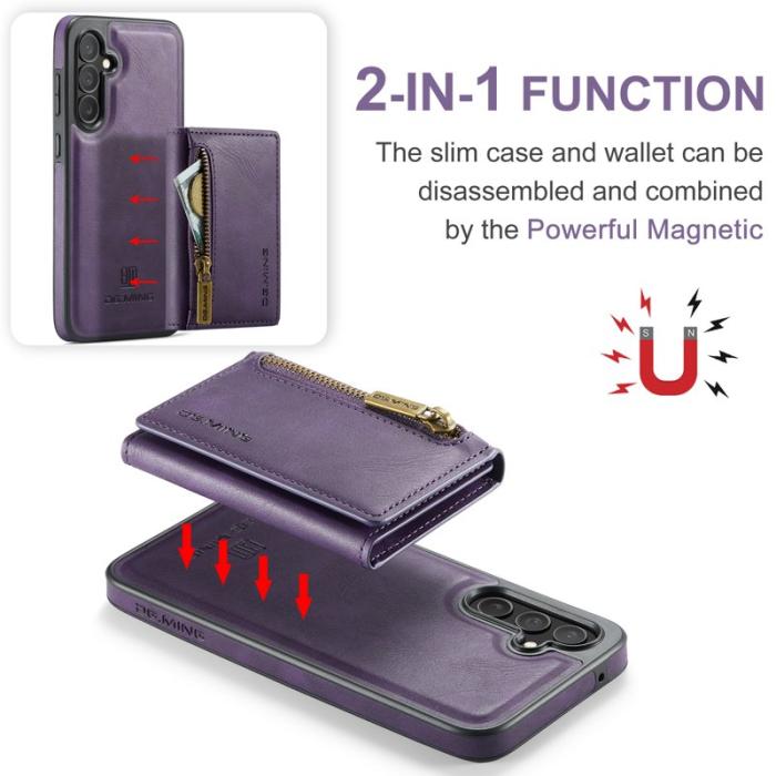 DG.MING - DG.MING Samsung Galaxy S23 FE Konstläder Plånboksfodral Magnetisk Lila
