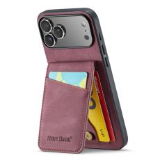 FIERRE SHANN - FIERRE SHANN iPhone 17 Pro Fodral Card Holder KonstL&auml;der - Vinr&ouml;d