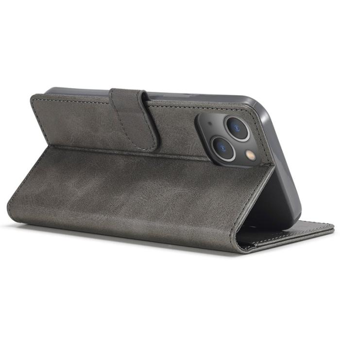 LC.imeeke - LC.IMEEKE iPhone 14 Plus Plånboksfodral Konstläder - Grå