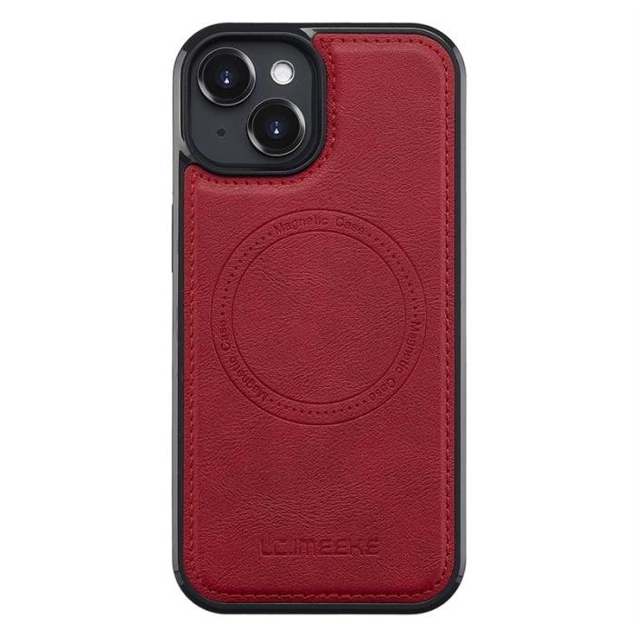 LC.imeeke - LC.IMEEKE iPhone 14 Plus Fodral KonstLäder - Röd