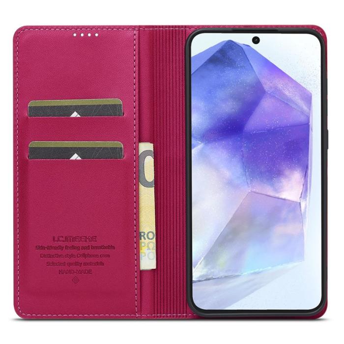 LC.imeeke - LC.IMEEKE L1 Series Samsung Galaxy A17 Plånboksfodral Konstläder - Röd