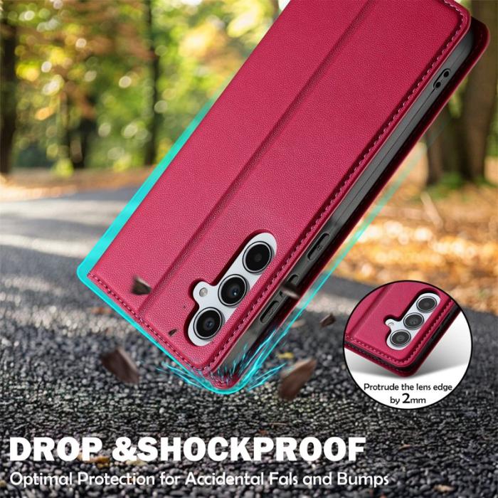 LC.imeeke - LC.IMEEKE L1 Series Samsung Galaxy A17 Plånboksfodral Konstläder - Röd