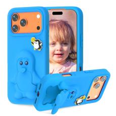 OEM - Penguin Mobilskal till iPhone 17 Pro Max Kickstand St&ouml;tt&aring;lig EVA - Bl&aring;