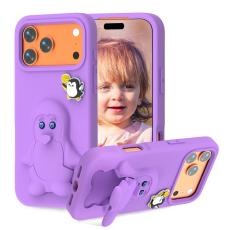 OEM - Penguin Mobilskal till iPhone 17 Pro Max Kickstand St&ouml;tt&aring;lig EVA - Lila