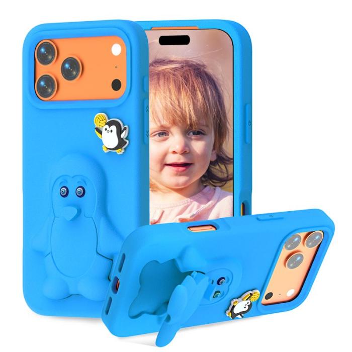 OEM - Penguin Mobilskal till iPhone 17 Pro Kickstand Stöttålig EVA - Blå