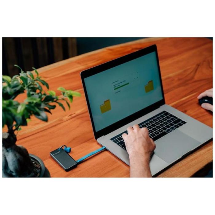 Verbatim - Verbatim Extern hårddisk Pocket SSD 256GB USB-C 3.2 Gen 2 - Svart/Blå