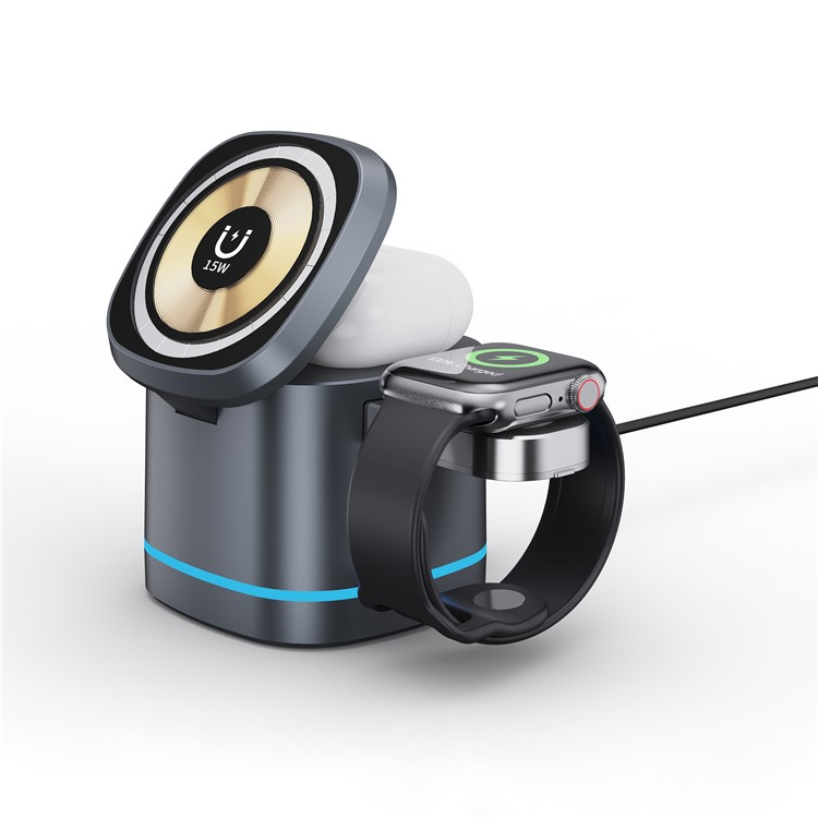 3in1 Magnetisk Trådlös Laddare för Mobil Smartklocka Hörlurar H32 | 505295 | AlltMobil