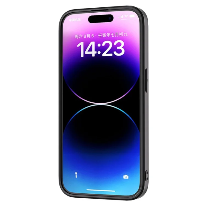 ABEEL - ABEEL iPhone 15 Mobilskal Äkta Läder Litchi - Khaki