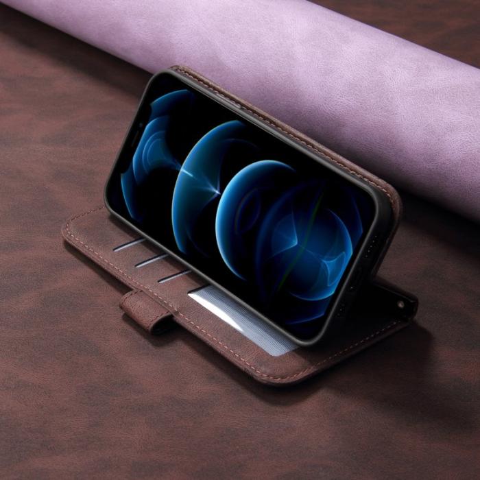 OEM - Samsung Galaxy S26 Ultra Fodral Äkta Läder Ställ med Rem - Brun