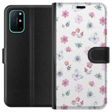 iSecrets - Plånboksfodral till OnePlus 8T med Blommor och fjärillar