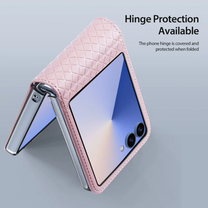 Dux Ducis - Dux Ducis Galaxy Z Flip 7 Mobilskal Läder Bril - Rosa