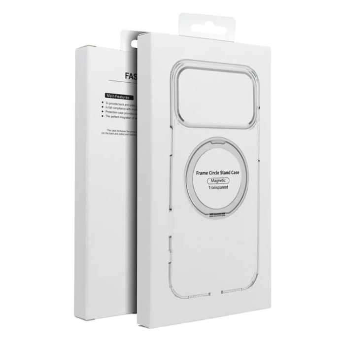 A-One Brand - Mobilskal Magafe iPhone 17 Pro Frame Circle med Stand - Transparent