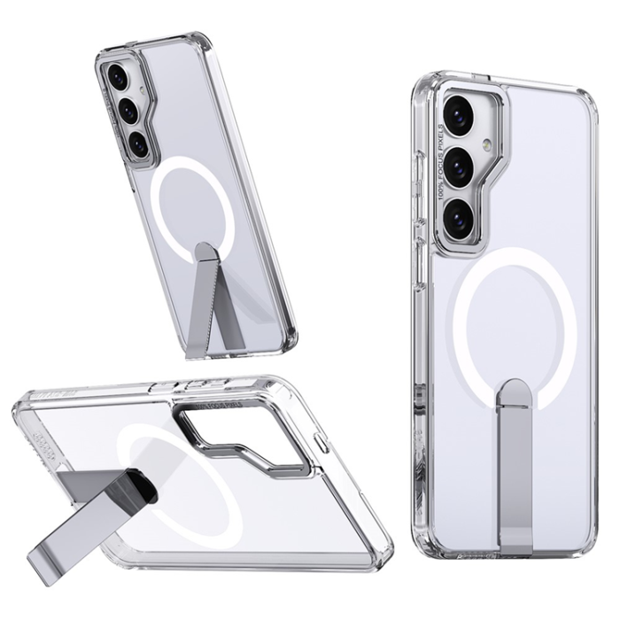 A-One Brand - Galaxy S25/S24 Mobilskal MagSafe Kickstativ Acrylic - Clear