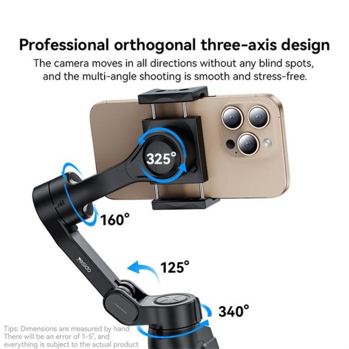 Yesido - YESIDO 3-Axlig Handhållen Gimbalstabilisator för Smartphones SF27