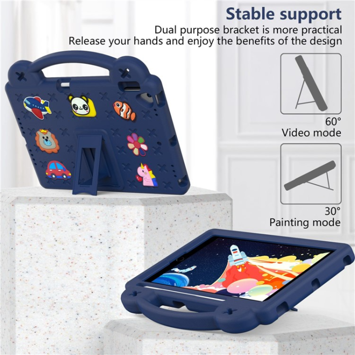 A-One Brand - iPad 10.2 (2021/2019/2020) Skal EVA Kickstand Shockproof - Mörkblå
