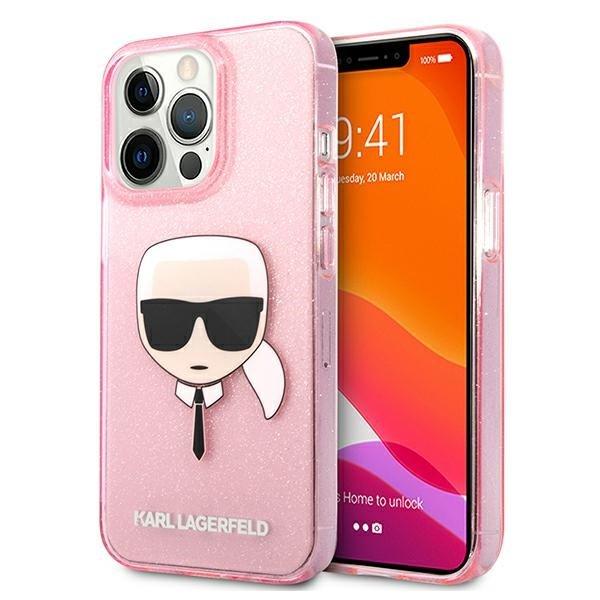 Karl Lagerfeld Glitter Karl`s Head Skal iPhone 13 Pro Max - Rosa | 2353 | AlltMobil