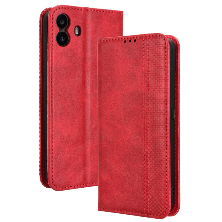 Nothing CMF Phone 1 Plånboksfodral Retro Kickstand - Röd | 2353 | AlltMobil