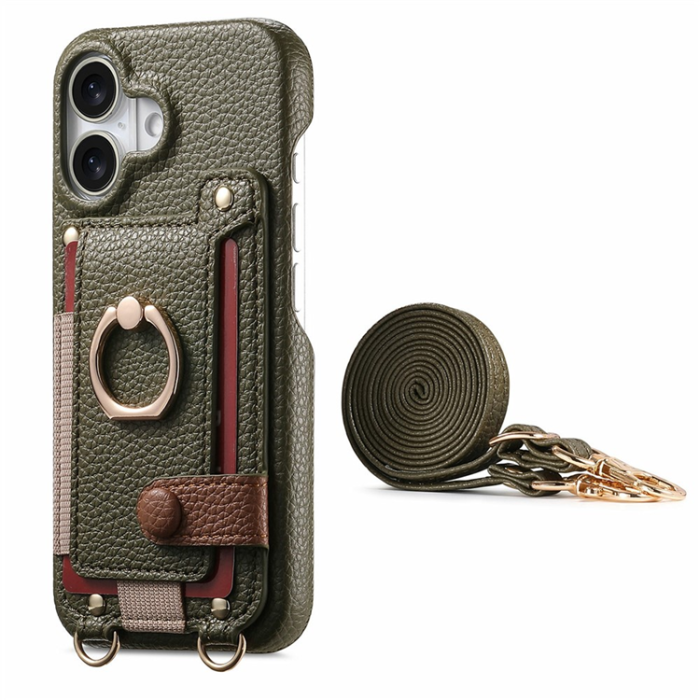 A-One Brand - iPhone 17 Mobilskal med Korthållare Ring Kickstand