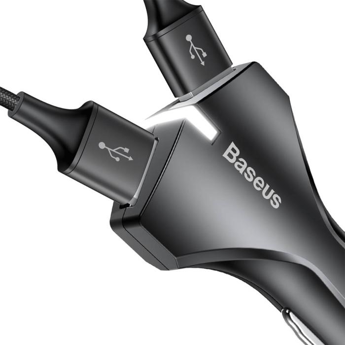 UTGATT4 - Baseus Small Rocket Quick Charge 3.0 Med Dubbla-USB bil laddare - Svart