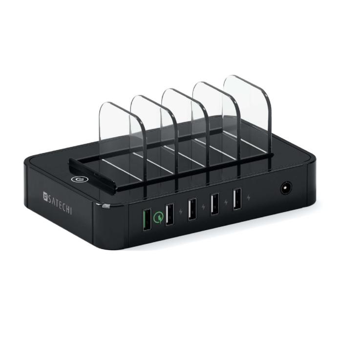 UTGATT5 - Satechi 5-portars USB-laddningsstation – Minskar trassel överallt! - Svart