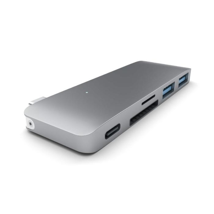 Satechi - Satechi USB-C Pass Through USB Hub – 3-i-1 hub - Grå