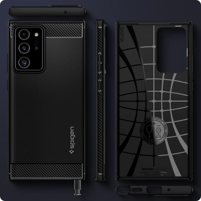Spigen - SPIGEN Rugged Armor Skal Till Galaxy Note 20 Ultra - Matte Svart