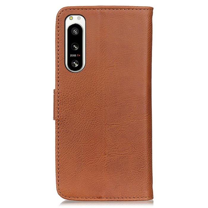 KHAZNEH - KHAZNEH Sony Xperia 5 IV Plånboksfodral PU-Läder - Brun