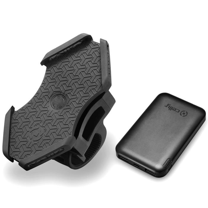 Celly - Celly Cykel-/ e-scooterhållare med inbyggd powerbank 5000 mAh